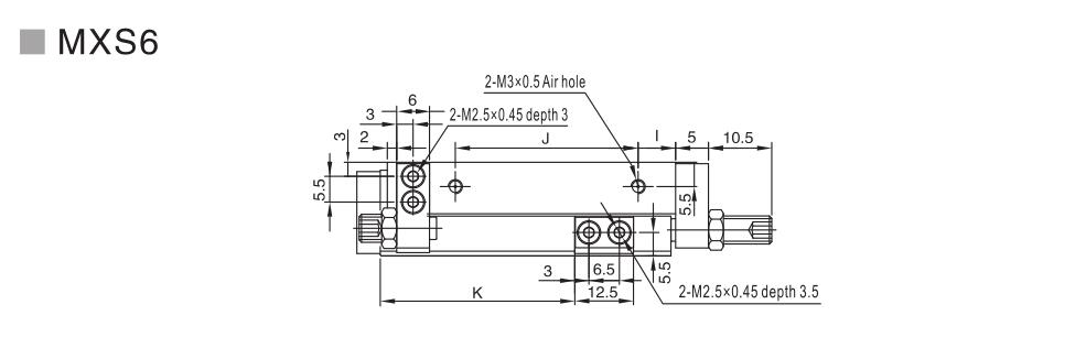Mini slides cilindros MXS para aplicações pneumáticas com espaço apertado 6
