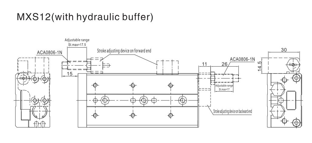 Mini slides cilindros MXS para aplicações pneumáticas com espaço apertado 17