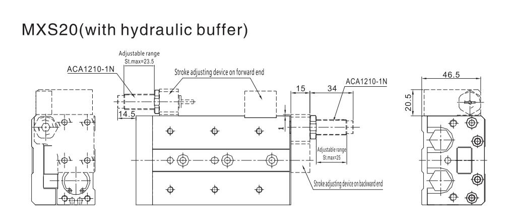 Mini slides cilindros MXS para aplicações pneumáticas com espaço apertado 27