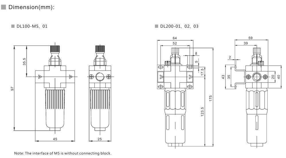 Lubricador de ar comprimido DL 11
