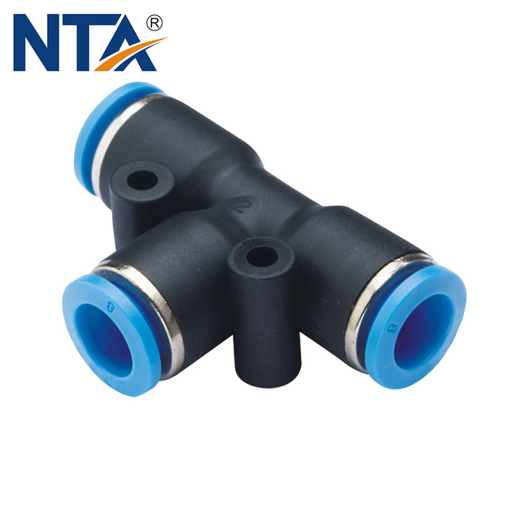 PE Union Tee Plastic Push-in Fitting/Pneumatic Fitting/Compressed Air Fitting/One Touch Tube Fitting 1