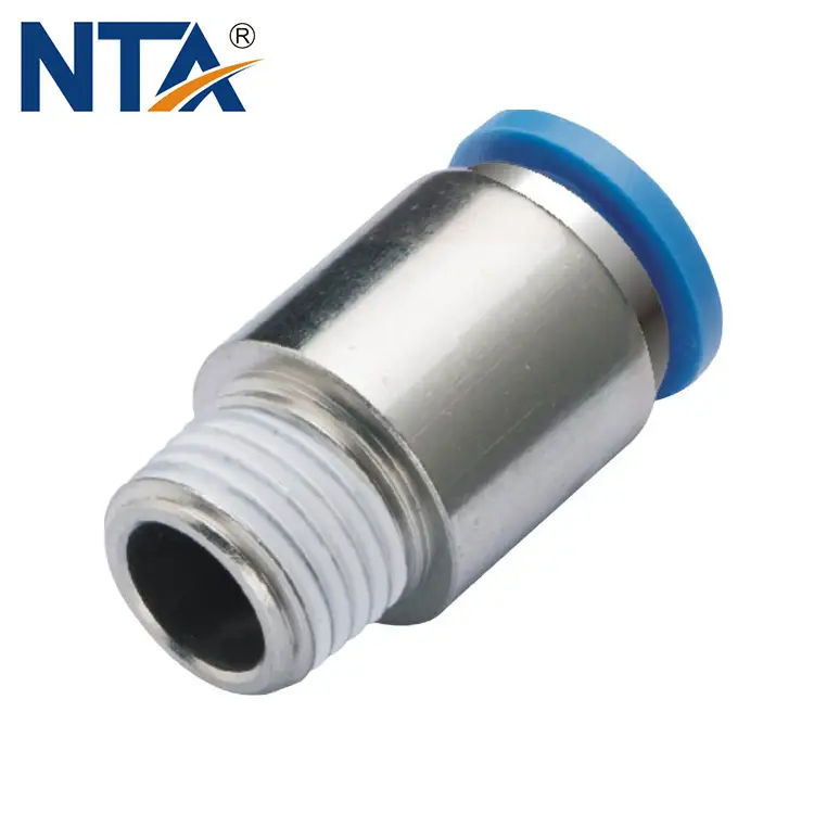 POC Hex Holed Straight Male Thread Plastic Push in Fitting/ Pneumatic Fitting 1