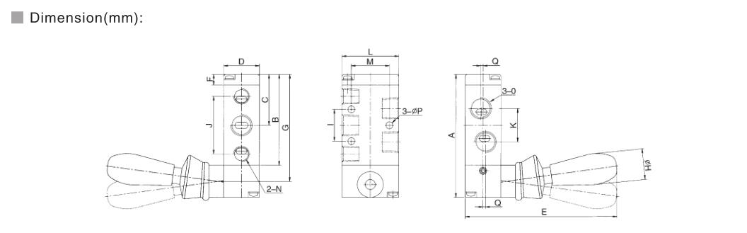 4H Serie 5/2 o 5/3 Válvula de extracción de mano 5