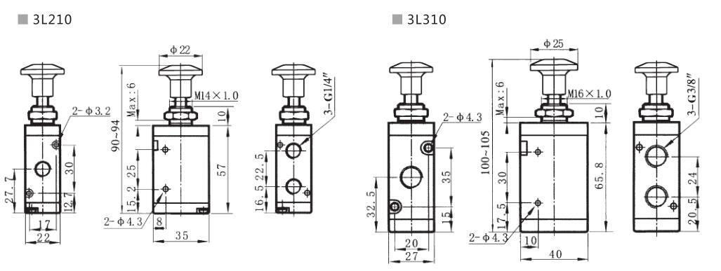 3L Series 3/2 Hand Valve 6