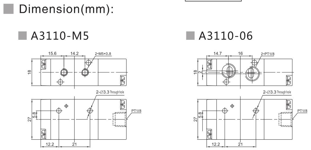 A3100 Series 3/2 Pneumatic Directional Control Valve 7