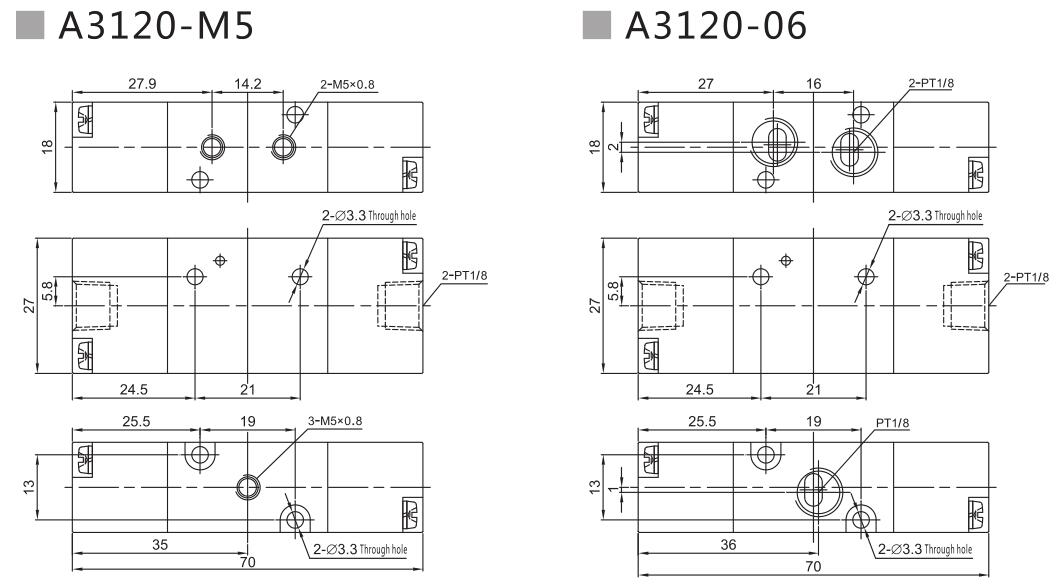 A3100 Series 3/2 Pneumatic Directional Control Valve 9