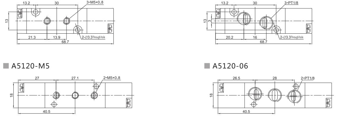 A5100 Serie 5/2 oder 5/3 Pneumatische Richtungssteuerventil 8