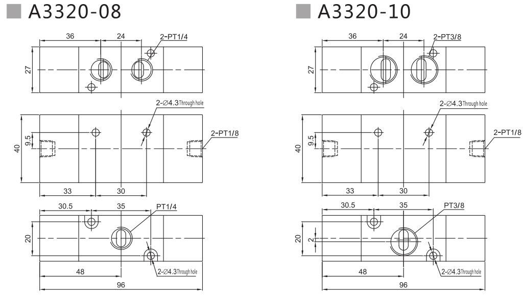A3300 Series 3/2 Pneumatic Directional Control Valve 9
