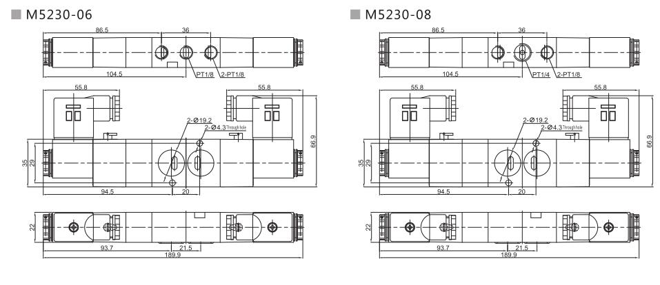 M5200 (Namur) Serie 5/2 o 5/3 Válvula de control direccional neumática 8