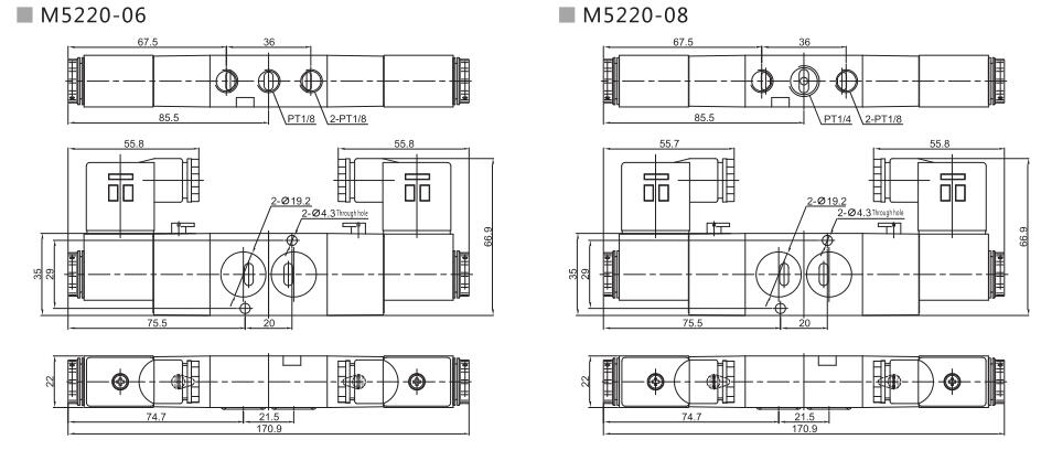 M5200 (Namur) Serie 5/2 o 5/3 Válvula de control direccional neumática 7
