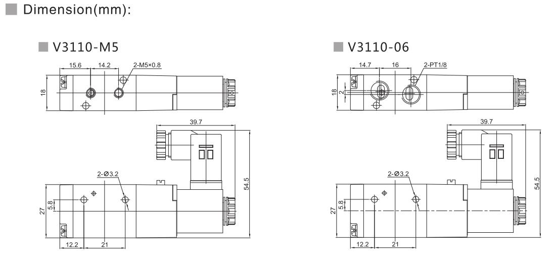 V3100 Series 3/2 Pneumatic Directional Control Valve 6