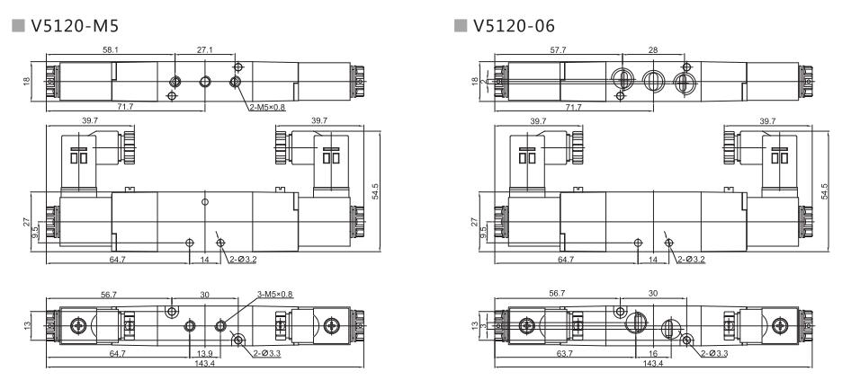 V5100 Series 5/2 or 5/3 Pneumatic Directional Control Valve 7
