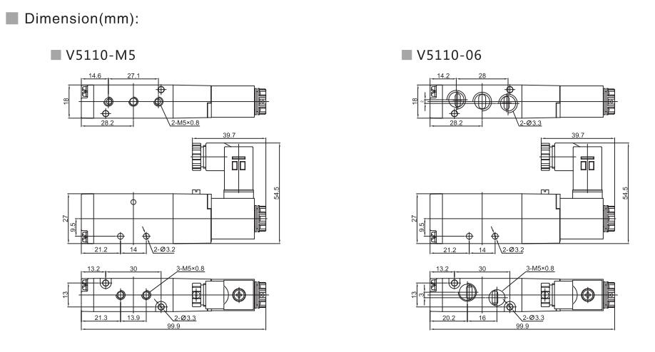 V5100 Series 5/2 or 5/3 Pneumatic Directional Control Valve 6