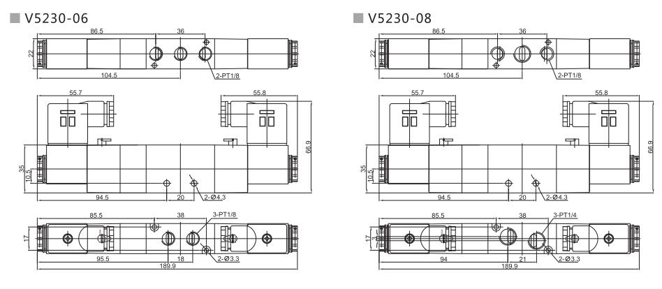 V5200 Series 5/2 or 5/3 Pneumatic Directional Control Valve 8