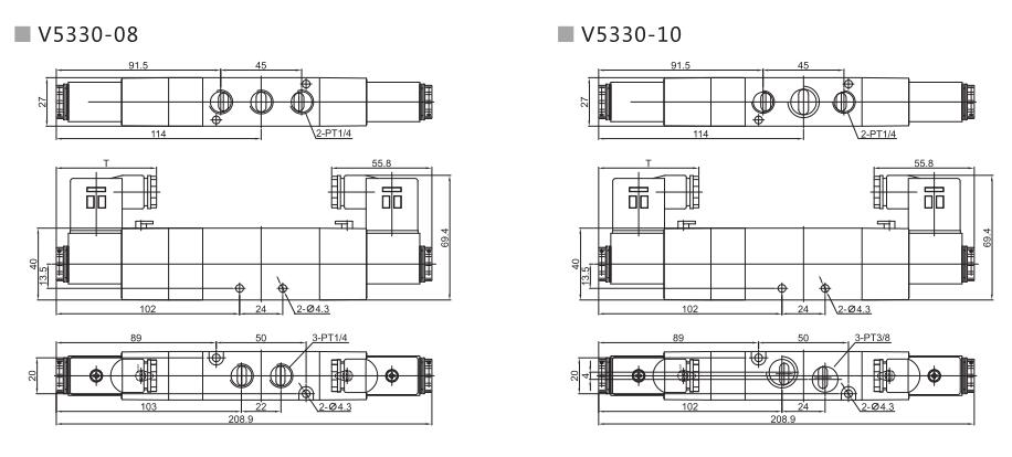 V5300 Series 5/2 or 5/3 Pneumatic Directional Control Valve 8