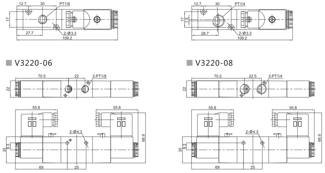 V3200 Serie 3/2 Pneumatisches Richtungssteuerventil 7