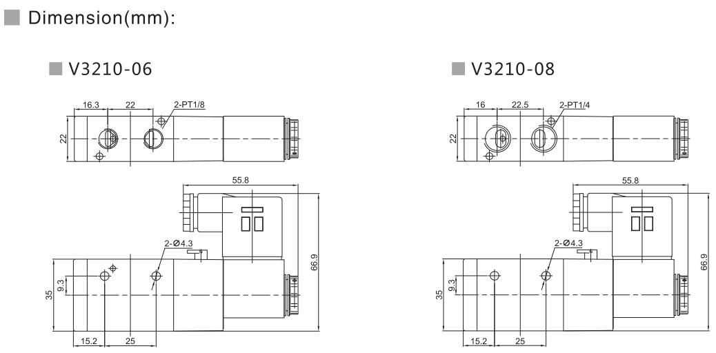 V3200 Serie 3/2 Pneumatisches Richtungssteuerventil 6