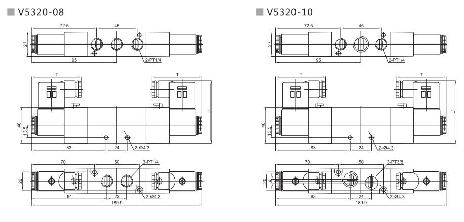 V5300 Series 5/2 or 5/3 Pneumatic Directional Control Valve 7