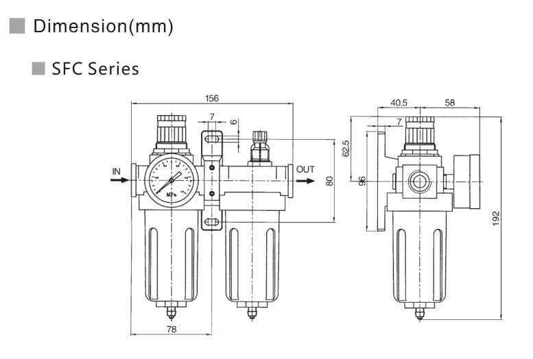 SFC Series Filter Regulator+Lubricator 7