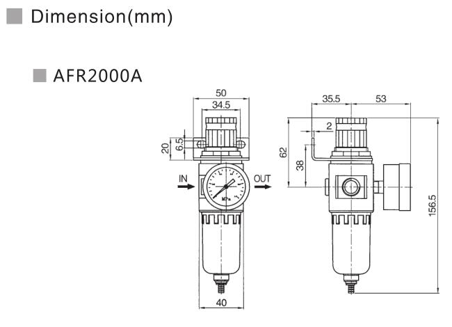 AFR/BFR Series Economical Filter Regulator 6