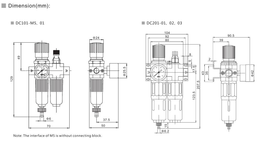 DC Filter Regulator+Lubricator 10