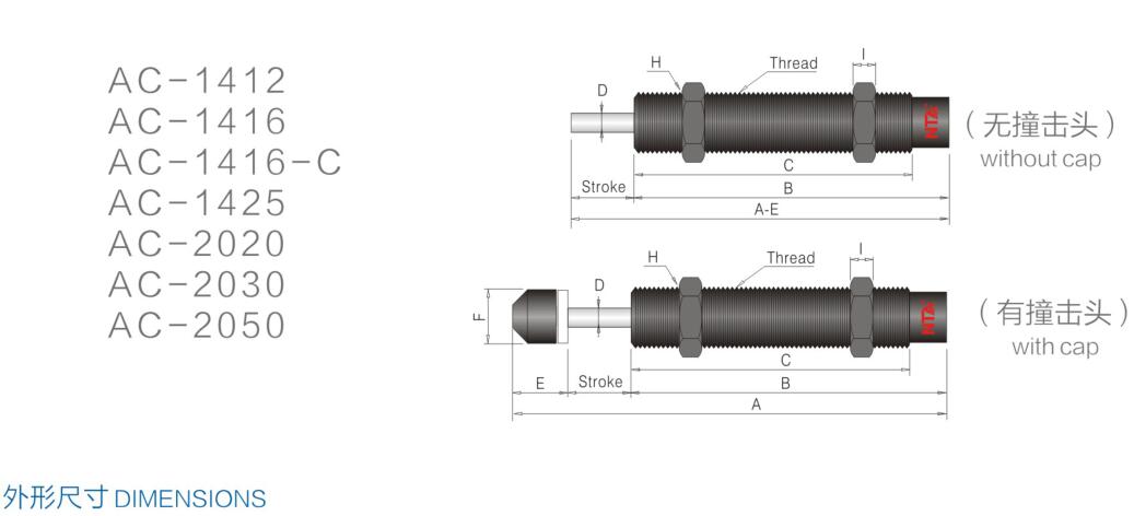 AC-14/20 medelstor självkompensationsserie stötdämpare 4