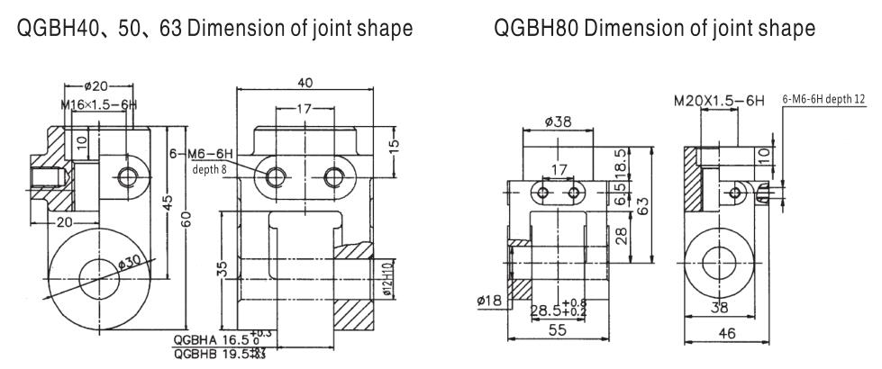 Cilindro de abrazadera neumática de la serie QGBH 8