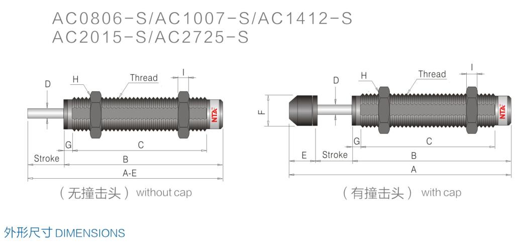 AC-S Small&Medium Size Self Compensation Series Shock Absorber 5