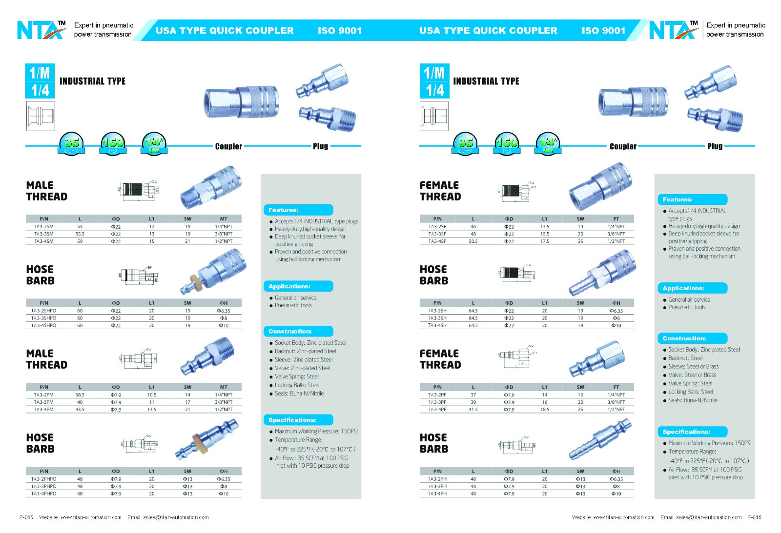 USA Type Pneumatic Quick Coupler 3