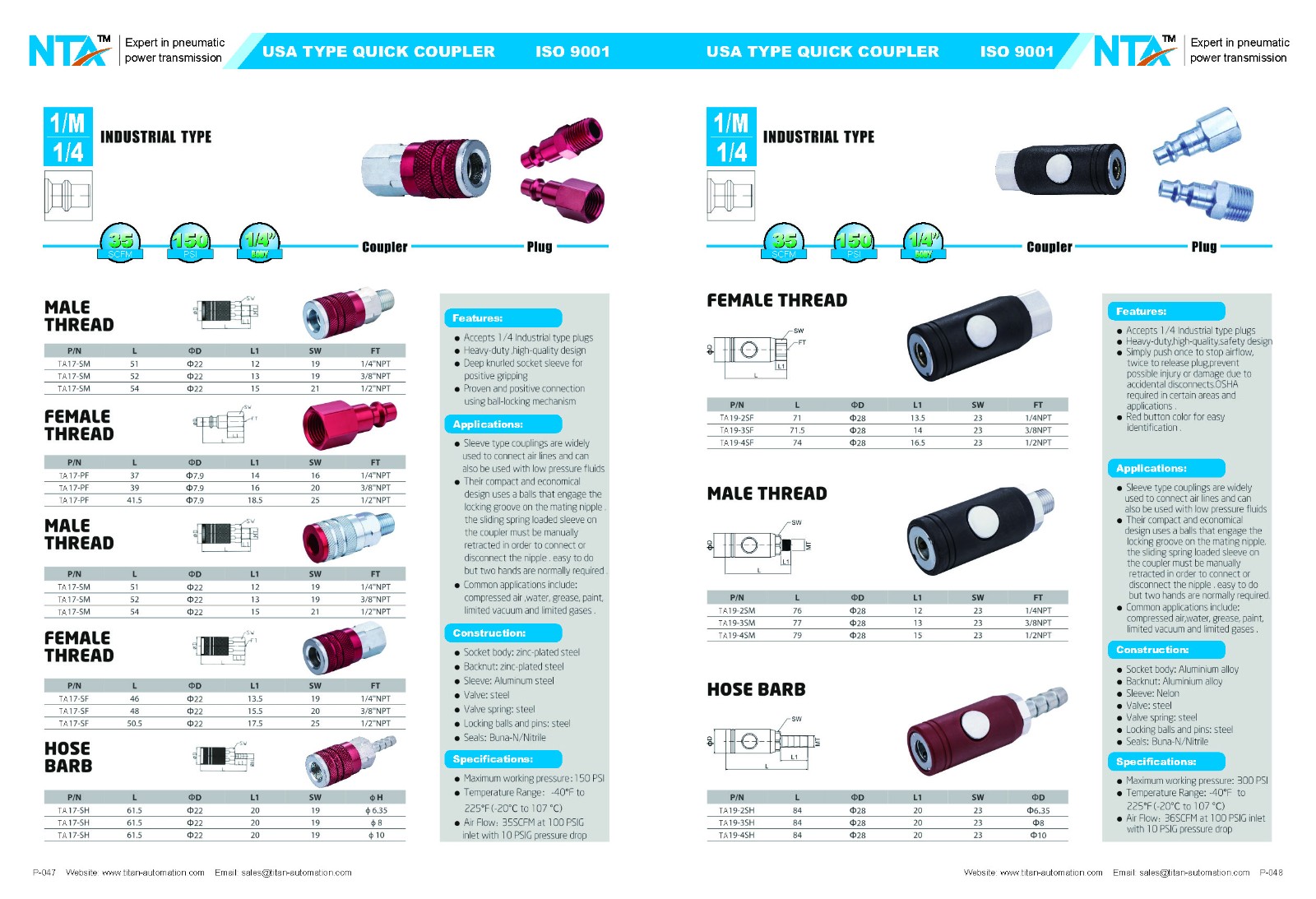 USA Type Pneumatic Quick Coupler 4