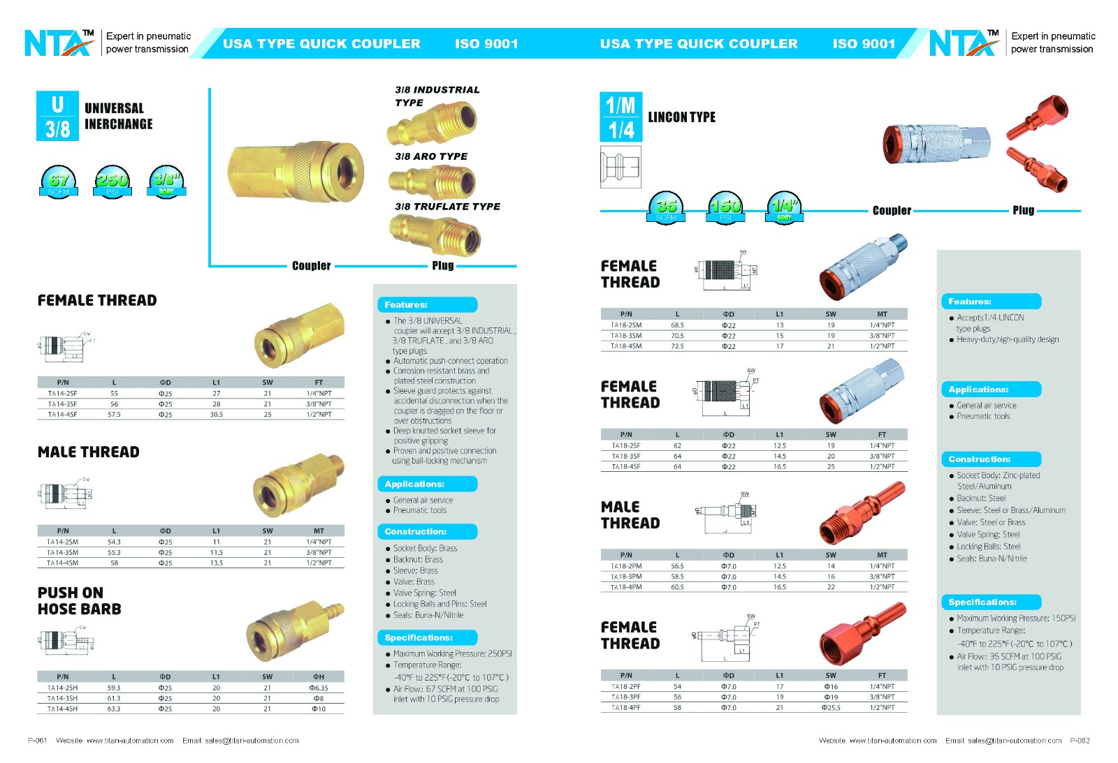 USA Type Pneumatic Quick Coupler 11