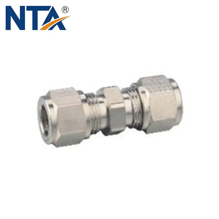 MTPU Bulkhead Union Straight Compression Fittings/ Brass Pneumatic Compression Fitting/Compressed Air Bulkhead Fitting 1