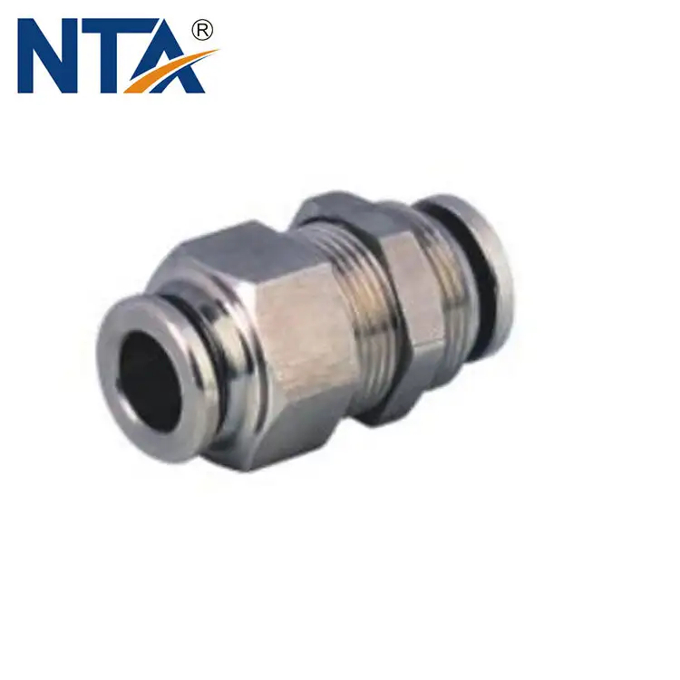 SS-PM Stainless Steel Bulkhead Union Push in Connector/Stainless Steel Bulkhead Push in Fitting/Stainless Steel One 1