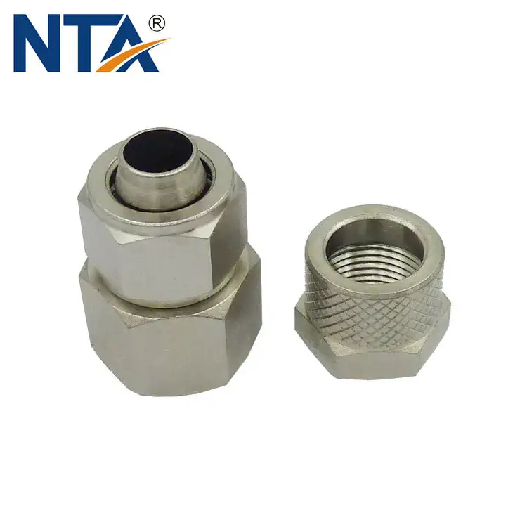 TPCF Female Straight Nikel Plated Brass Push on Fittings/ Pneumatic Push on Fitting/Metal Screw Lock Fitting 1
