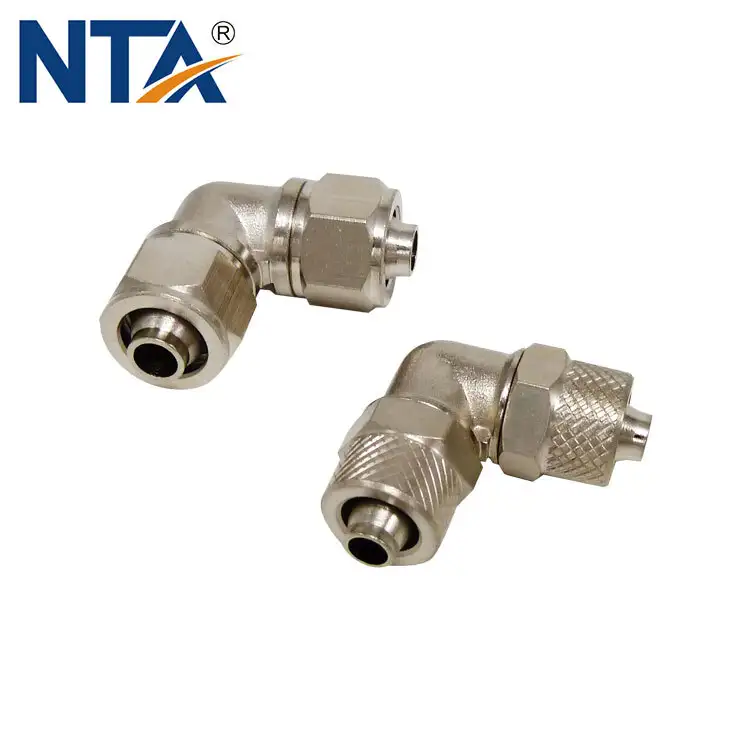 TPV Union Elbow Nikel Plated Brass Push on Fittings/ Brass Pneumatic Push on Fitting/Compressed Air Push on Fitting 1