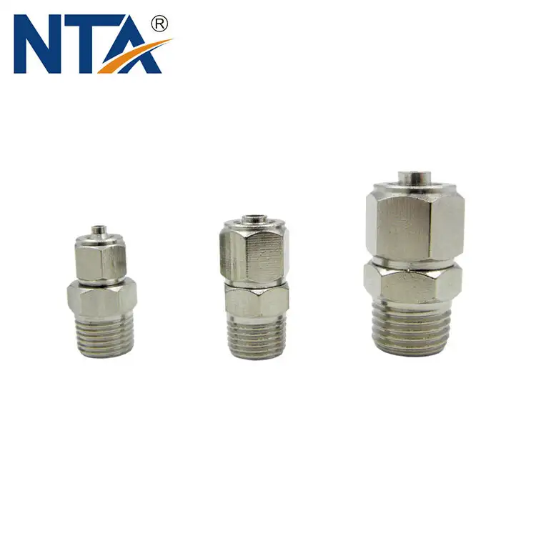 TPC Male Straight Nikel Plated Brass Push on Fittings/ Pneumatic Push on Fitting/Metal Screw Lock Fitting 1