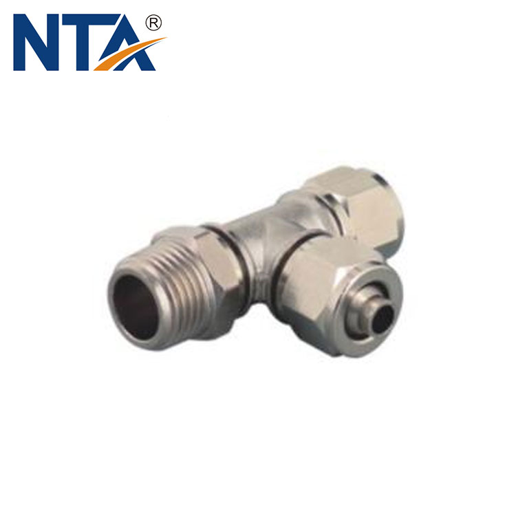 TPD Run Tee Brass Push on Fittings/ Run Tee Pneumatic Push on Fitting/Screw Lock Run Tee Fitting 1