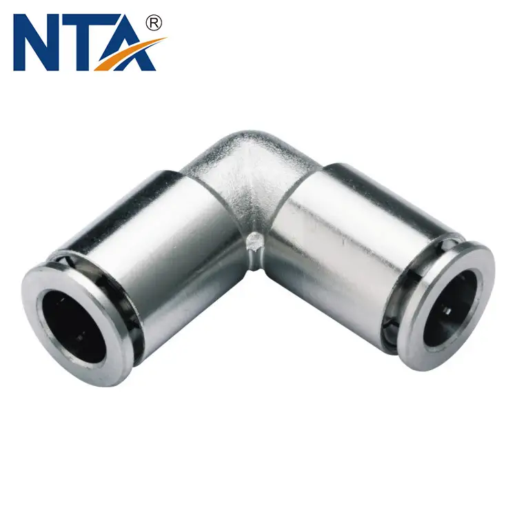 MPV Union Elbow Nikel Plated Brass Push in Fittings/ Brass Pneumatic Fitting/Compressed Air Fitting/Metal Union Elbow 1
