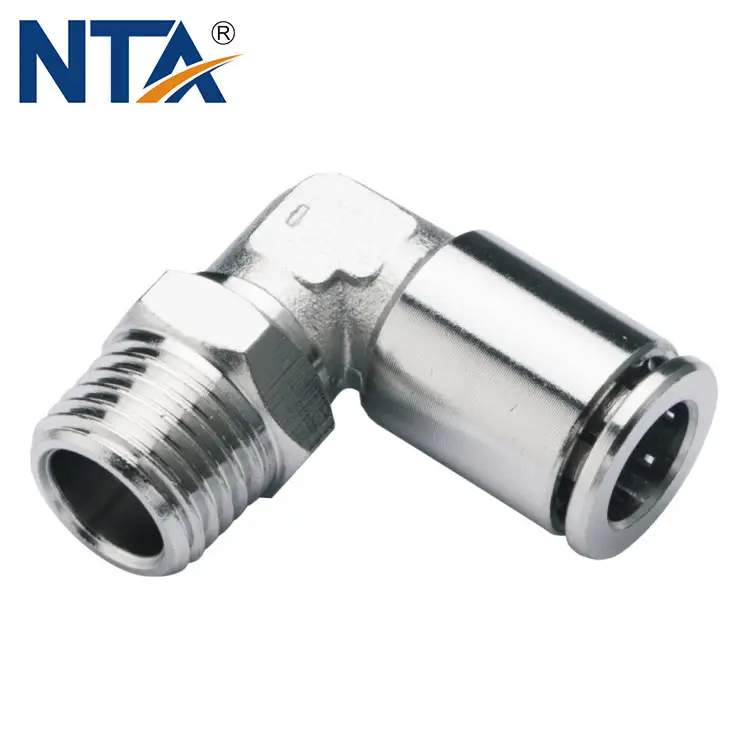 MPL Male Elbow Nikel pläterad mässingspus 1