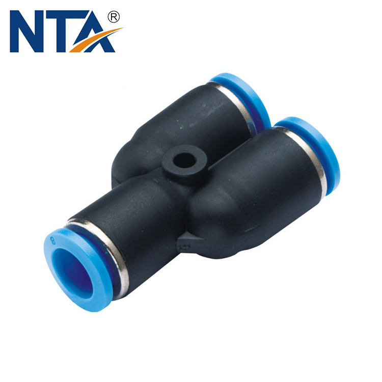 PW olika diameter union y plast push-in montering/pneumatisk montering/tryckluftsbeslag/ett pekrörsbeslag 1