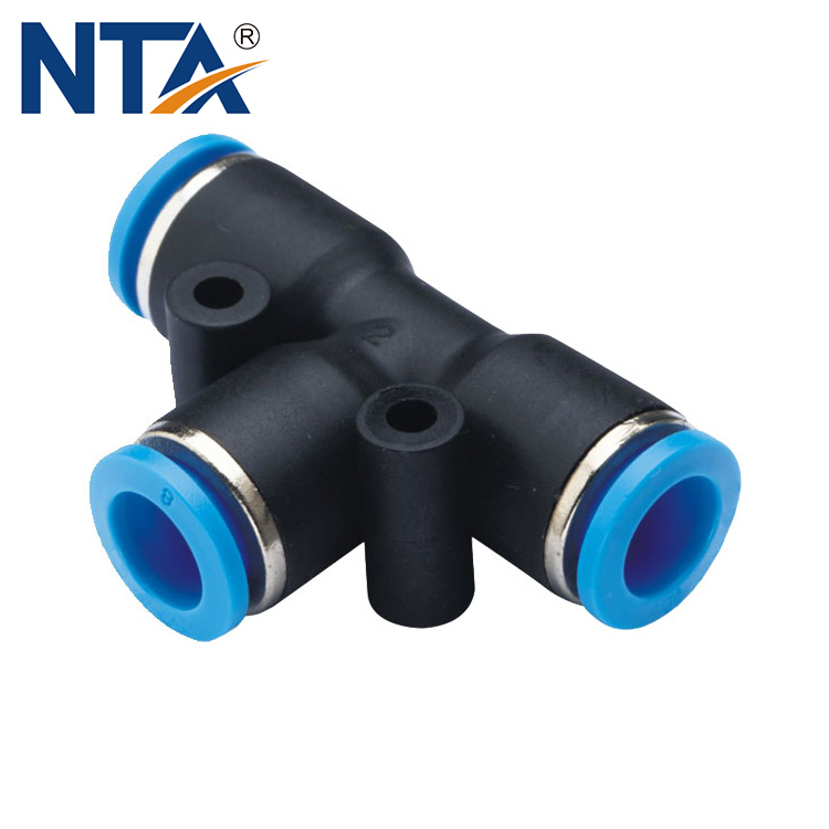 PEW Different Diameter Union Tee Plastic Push-in Fitting/Pneumatic Fitting/Compressed Air Fitting/One Touch Tube Fitting 1