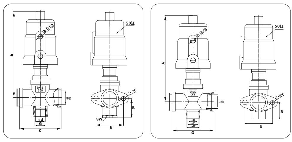 TTV300 Pneumaticly Operated 3/2 Way Seat Valve 4