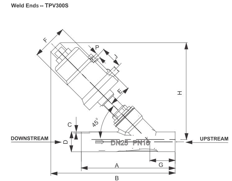 TPV300 Válvula de asiento de 2/2 operaciones neumáticas de 2/2 7