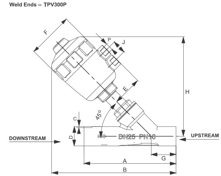 TPV300 Válvula de asiento de 2/2 operaciones neumáticas de 2/2 5