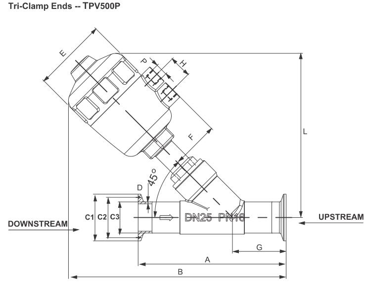 TPV500 Pneumaticly Operated 2/2 Way Seat Valve 5