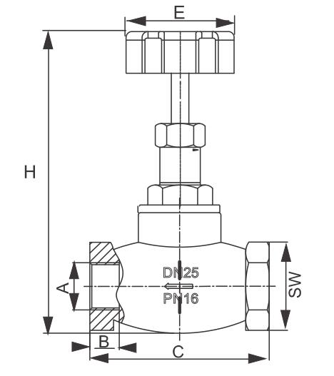 TMV200 T Type Manual Right Globe Control Valve 3