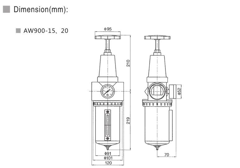 AW Series Big Flow Filter Regulator 7