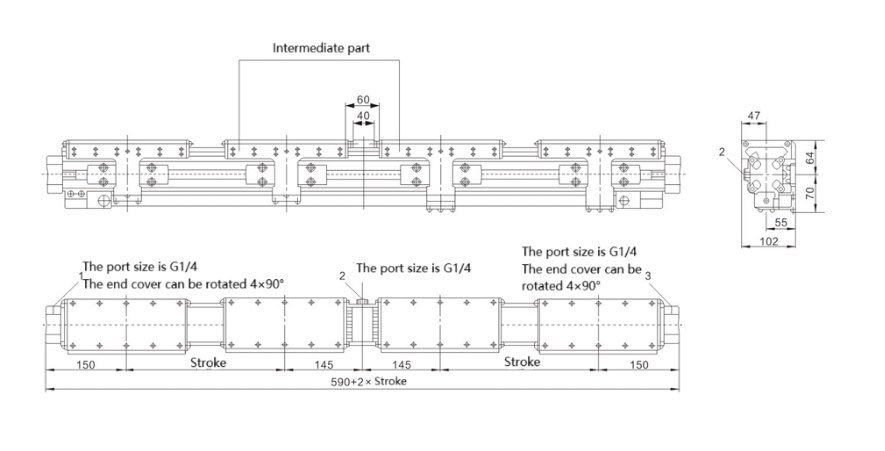 Synchronized Opposing-Motion Rodless Cylinder Manufacturer from China — NTA 2