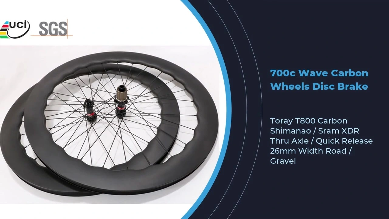 700c Wave Carbon Wheels Disc Brake / Gravel Wheelset 1