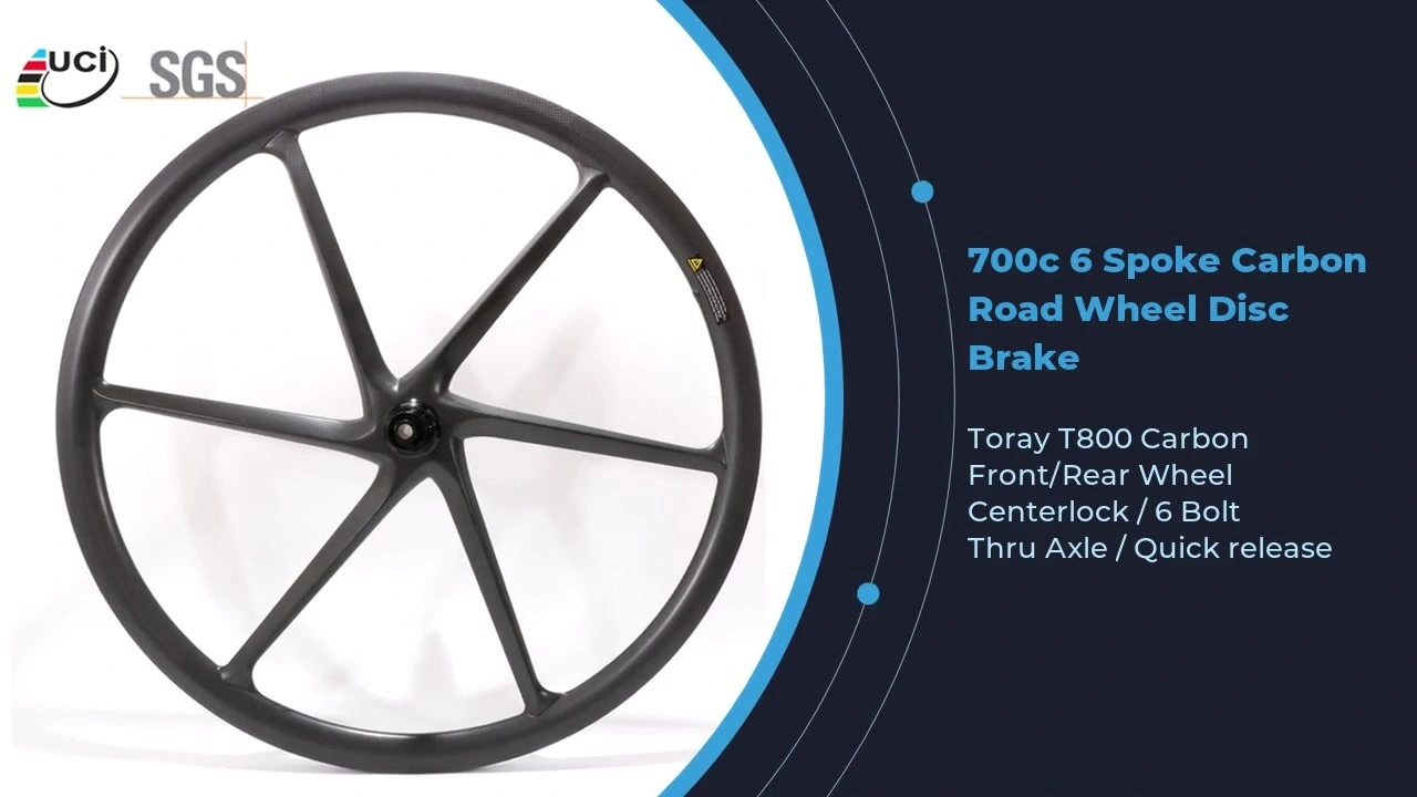 Carbon 6 Spoke Wheel 700c Road / MTB Disc / V Brake OEM/ ODM Wheels Supplier 1
